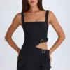 Acadia Belted Cut-Out Mini Dress in Black Acadia Belted Cut-Out Mini Dress in Black