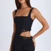 Acadia Belted Cut-Out Mini Dress in Black Acadia Belted Cut-Out Mini Dress in Black
