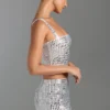 Adaia Embellished Low-Rise Micro Mini Skirt in White Adaia Embellished Low-Rise Micro Mini Skirt in White