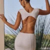 Addison Cut-Out Lace-Up Mini Dress in White Addison Cut-Out Lace-Up Mini Dress in White
