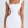 Addison Cut-Out Lace-Up Mini Dress in White Addison Cut-Out Lace-Up Mini Dress in White