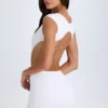 Addison Cut-Out Lace-Up Mini Dress in White Addison Cut-Out Lace-Up Mini Dress in White