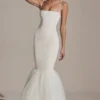 Adelpha Tulle Hem Fishtail Gown in Ivory Adelpha Tulle Hem Fishtail Gown in Ivory