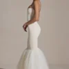 Adelpha Tulle Hem Fishtail Gown in Ivory Adelpha Tulle Hem Fishtail Gown in Ivory