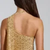 Adhara Embellished Low-Rise A-Line Micro Mini Skirt in Gold Adhara Embellished Low-Rise A-Line Micro Mini Skirt in Gold
