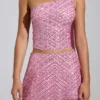 Adhara Embellished Low-Rise A-Line Micro Mini Skirt in Pink Adhara Embellished Low-Rise A-Line Micro Mini Skirt in Pink