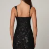 Adia Embellished A-line Mini Dress in Black Adia Embellished A-line Mini Dress in Black