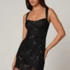 Adia Embellished A-line Mini Dress in Black Adia Embellished A-line Mini Dress in Black