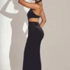 Adriana Velvet Halter Neck Maxi Dress in Jet Black Adriana Velvet Halter Neck Maxi Dress in Jet Black