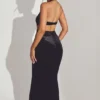 Adriana Velvet Halter Neck Maxi Dress in Jet Black Adriana Velvet Halter Neck Maxi Dress in Jet Black
