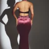 Adriana Velvet Halter Neck Maxi Dress in Wine Adriana Velvet Halter Neck Maxi Dress in Wine