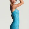 Aellin Embellished Bodycon Mini Dress in Aqua Blue Aellin Embellished Bodycon Mini Dress in Aqua Blue