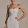 Aellin Embellished Bodycon Mini Dress in White Aellin Embellished Bodycon Mini Dress in White