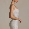 Aellin Embellished Bodycon Mini Dress in White Aellin Embellished Bodycon Mini Dress in White