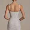 Aellin Embellished Bodycon Mini Dress in White Aellin Embellished Bodycon Mini Dress in White