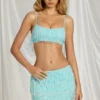 Aerin Fringed Bralette in Aqua Blue Aerin Fringed Bralette in Aqua Blue