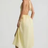 Aeris Backless Cotton-Poplin Midaxi Dress in Lemon Yellow Aeris Backless Cotton-Poplin Midaxi Dress in Lemon Yellow