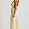Aeris Backless Cotton-Poplin Midaxi Dress in Lemon Yellow Aeris Backless Cotton-Poplin Midaxi Dress in Lemon Yellow