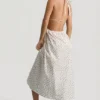 Aeris Backless Cotton-Poplin Midaxi Dress in Rose Print Aeris Backless Cotton-Poplin Midaxi Dress in Rose Print