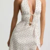 Aeris Backless Cotton-Poplin Midaxi Dress in Rose Print Aeris Backless Cotton-Poplin Midaxi Dress in Rose Print