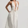 Aeris Backless Cotton-Poplin Midaxi Dress in Rose Print Aeris Backless Cotton-Poplin Midaxi Dress in Rose Print