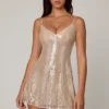 Agentha Embellished V-neck Lace Mini Dress in Pale Peach Agentha Embellished V-neck Lace Mini Dress in Pale Peach