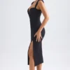 Aiko Sweetheart-Neck Midaxi Dress in Black Aiko Sweetheart-Neck Midaxi Dress in Black