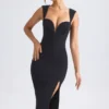 Aiko Sweetheart-Neck Midaxi Dress in Black Aiko Sweetheart-Neck Midaxi Dress in Black
