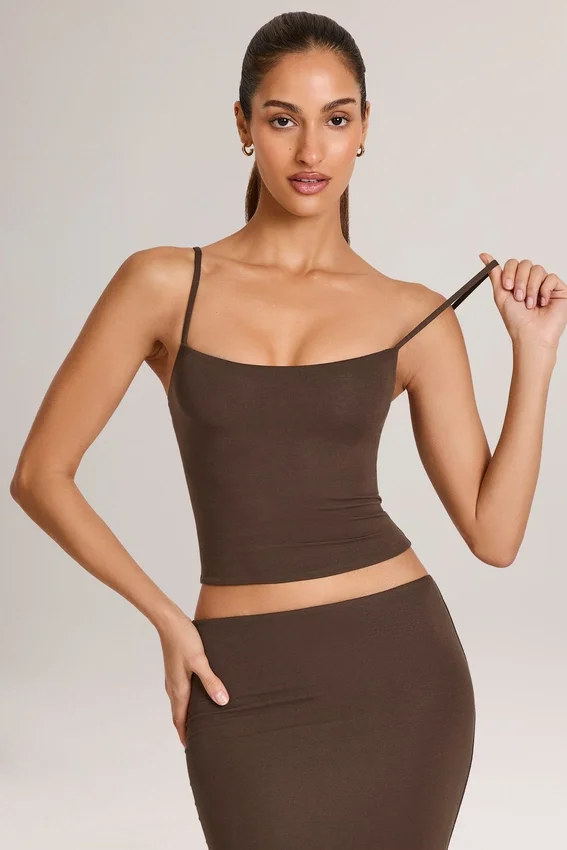 Ailany Modal Scoop-Neck Tank Top in Chocolate Brown Ailany Modal Scoop-Neck Tank Top in Chocolate Brown