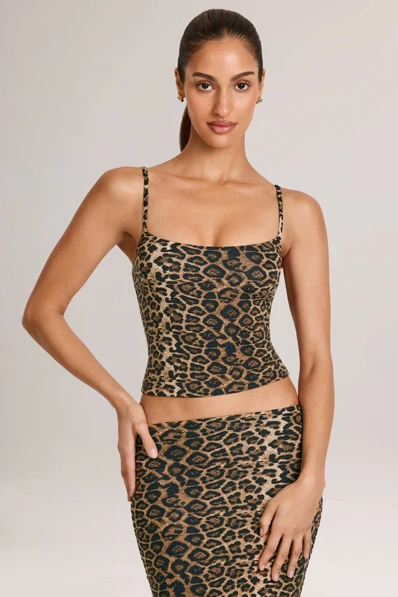Ailany Modal Scoop-Neck Tank Top in Leopard Print Ailany Modal Scoop-Neck Tank Top in Leopard Print