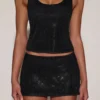 Aine Embellished Jersey Scoop-Neck Racerback Top in Black Aine Embellished Jersey Scoop-Neck Racerback Top in Black