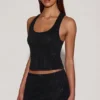 Aine Embellished Jersey Scoop-Neck Racerback Top in Black Aine Embellished Jersey Scoop-Neck Racerback Top in Black