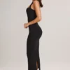 Ainslee Modal Square-Neck Bodycon Midi Dress in Black Ainslee Modal Square-Neck Bodycon Midi Dress in Black