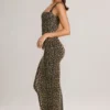 Ainslee Modal Square-Neck Bodycon Midi Dress in Leopard Print Ainslee Modal Square-Neck Bodycon Midi Dress in Leopard Print