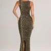 Ainslee Modal Square-Neck Bodycon Midi Dress in Leopard Print Ainslee Modal Square-Neck Bodycon Midi Dress in Leopard Print
