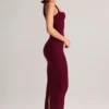 Ainslee Modal Square-Neck Bodycon Midi Dress in Wine Ainslee Modal Square-Neck Bodycon Midi Dress in Wine