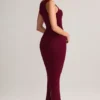 Ainslee Modal Square-Neck Bodycon Midi Dress in Wine Ainslee Modal Square-Neck Bodycon Midi Dress in Wine