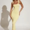 Ainslee Square Neck Midi Dress in Pastel Yellow Ainslee Square Neck Midi Dress in Pastel Yellow