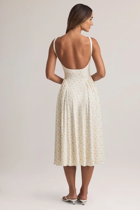 Aireen Modal A-Line Midaxi Dress in Floral Print Aireen Modal A-Line Midaxi Dress in Floral Print