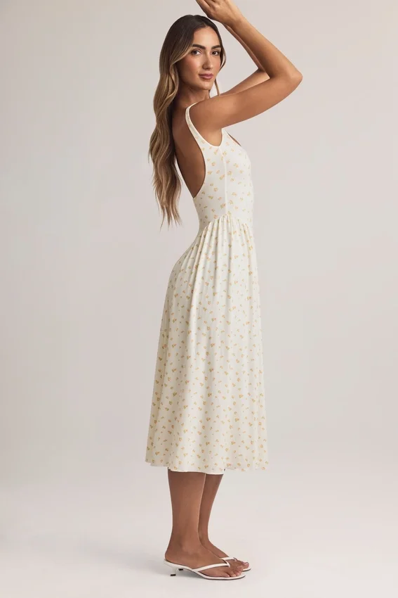 Aireen Modal A-Line Midaxi Dress in Floral Print Aireen Modal A-Line Midaxi Dress in Floral Print