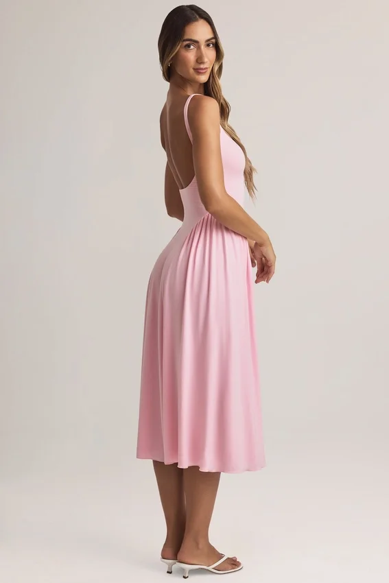 Aireen Modal A-Line Midaxi Dress in Pastel Pink Aireen Modal A-Line Midaxi Dress in Pastel Pink