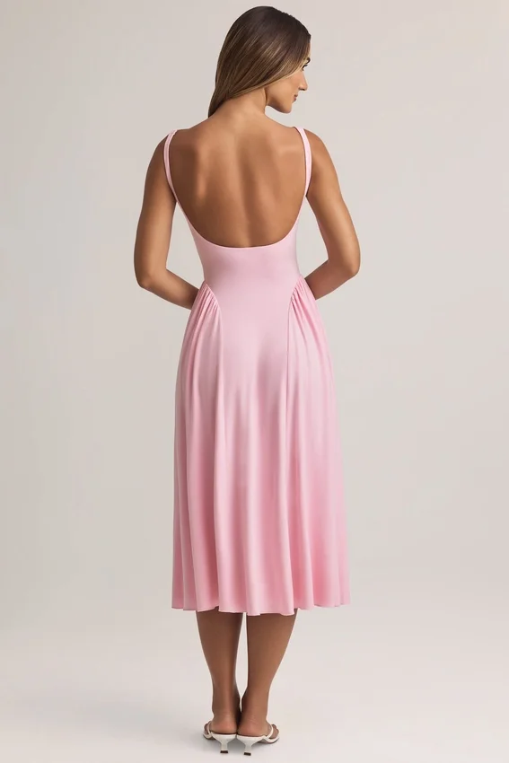 Aireen Modal A-Line Midaxi Dress in Pastel Pink Aireen Modal A-Line Midaxi Dress in Pastel Pink