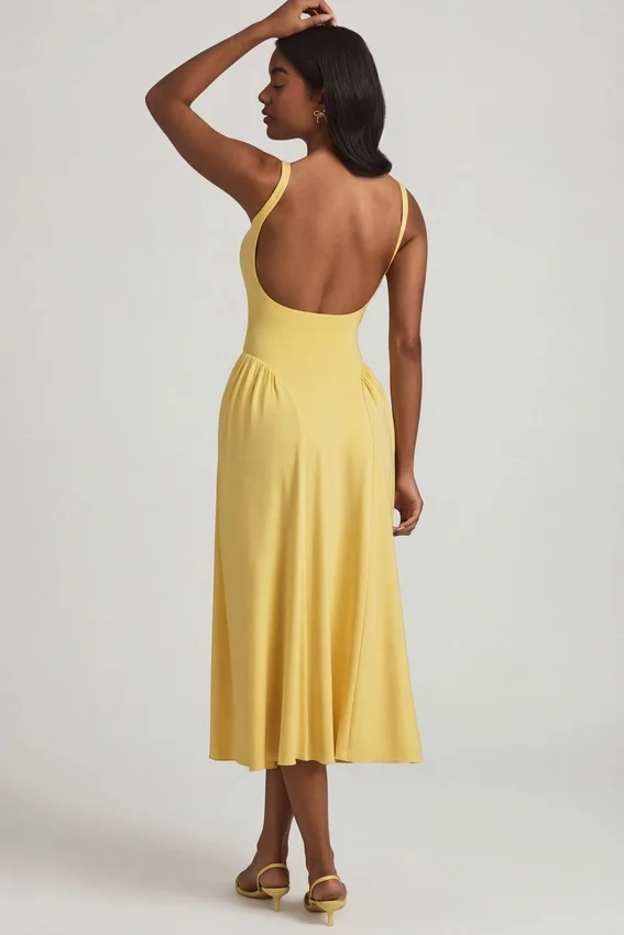 Aireen Modal A-Line Midaxi Dress in Pastel Yellow Aireen Modal A-Line Midaxi Dress in Pastel Yellow