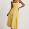 Aireen Modal A-Line Midaxi Dress in Pastel Yellow Aireen Modal A-Line Midaxi Dress in Pastel Yellow