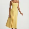 Aireen Modal A-Line Midaxi Dress in Pastel Yellow Aireen Modal A-Line Midaxi Dress in Pastel Yellow