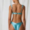 Akoya Pearl-Detail Ruched Bikini Top in Turquoise Akoya Pearl-Detail Ruched Bikini Top in Turquoise