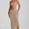 Alamea Embellished Cut-Out Bandeau Maxi Dress in Honey Alamea Embellished Cut-Out Bandeau Maxi Dress in Honey