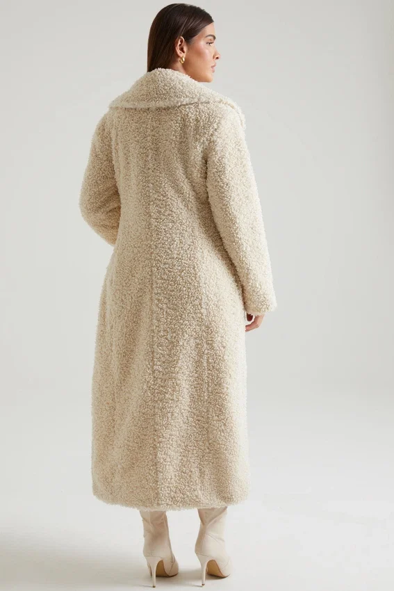 Alaska Long Shearling Coat in Cream Alaska Long Shearling Coat in Cream