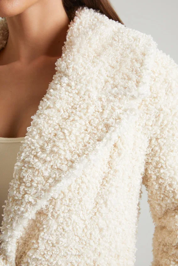 Alaska Long Shearling Coat in Cream Alaska Long Shearling Coat in Cream