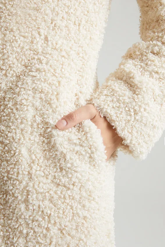 Alaska Long Shearling Coat in Cream Alaska Long Shearling Coat in Cream